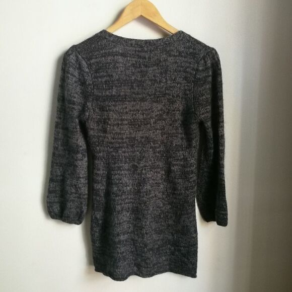 DEX Grey & Floral Embroidery Mohair V Neck Knitted Cardigan Size Small - Picture 12 of 12